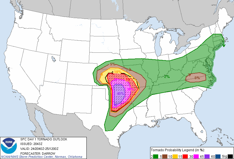 SPC Day 1 Convective Outlook Probabilistic Tornado