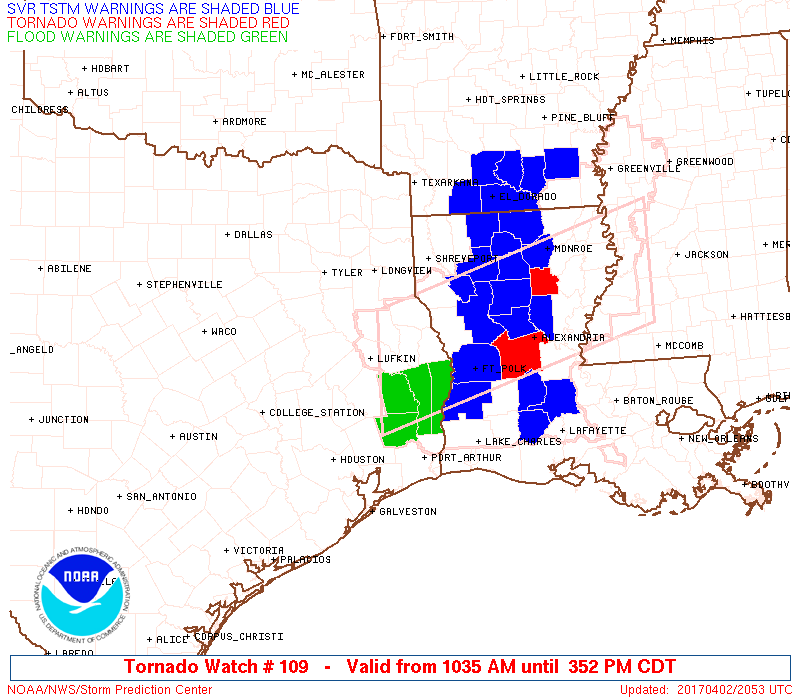 Tornado Watch April 02, 2017