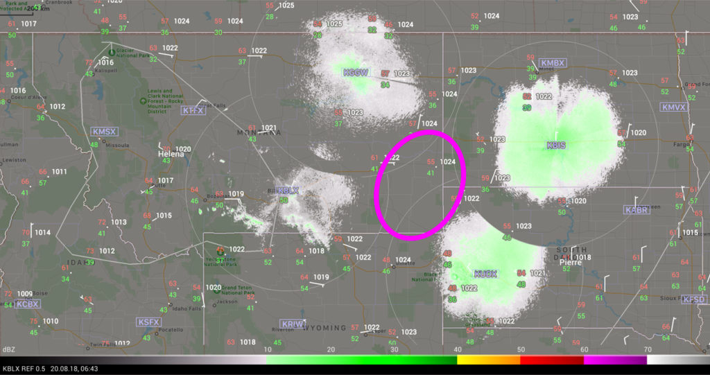 weather us radar shadow area