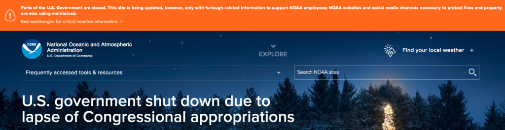 U.S. Government are closed - Message