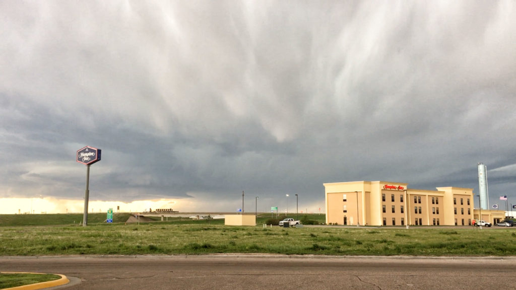 Hotel front, approaching supercell - Colby, KS - © TsWISsTER