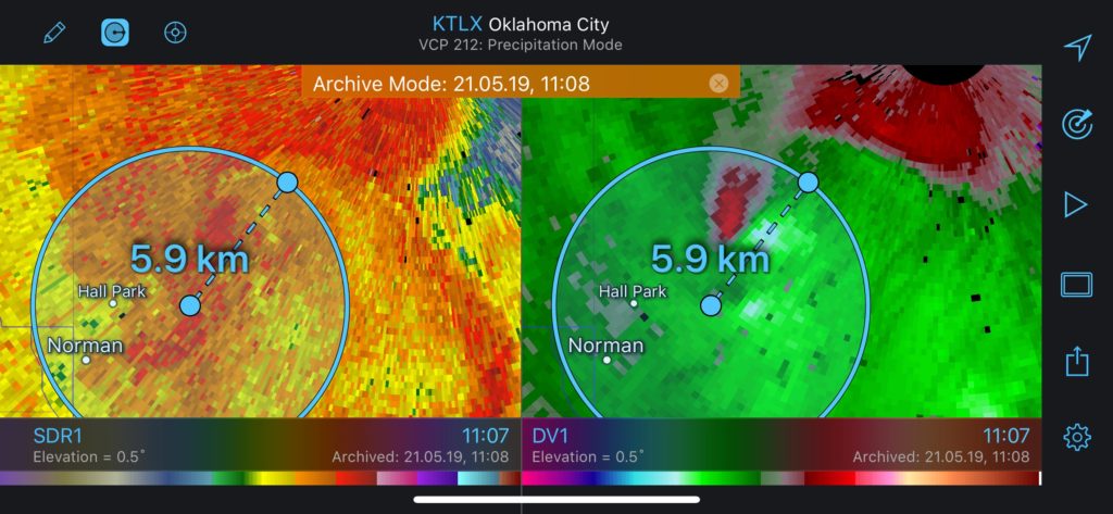 Confirmed tornado Norman, Oklahoma 20195021 - 04h08am