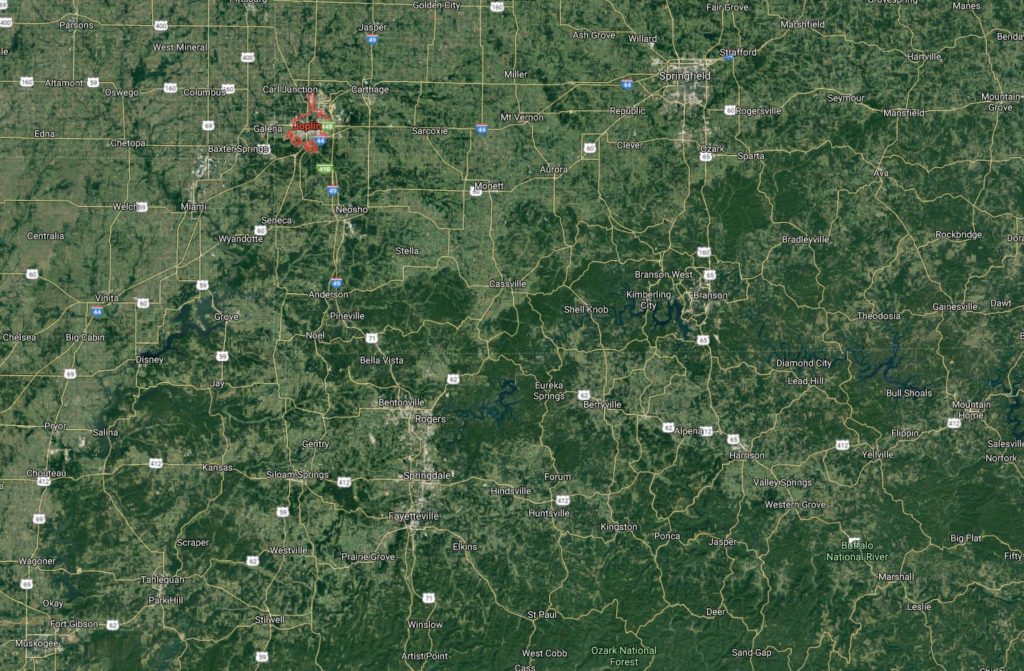 Missouri/Arkansas sat map
