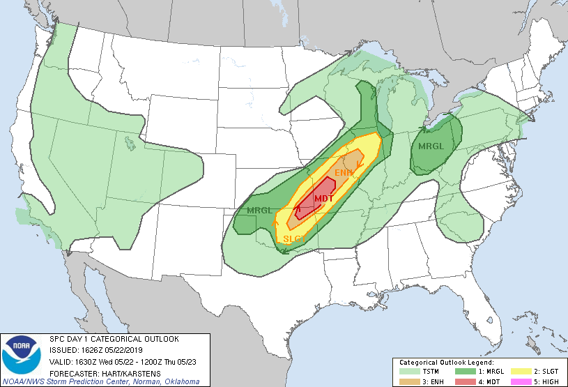 SPC day1 outlook - 20190522